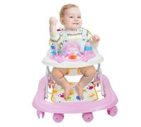 VICASKY Foldable Activity Walker with Musical and Quiet Wheels for Portable Push Along Walker for Boys and Learning to Comfortable Seat for Indoor Use