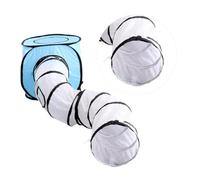 VICASKY Foldable S Shape Cat Tunnel Blue Interactive Small Indoor Kitten Tube for Play Pet Tunnel for Cats Space-saving Collapsible Channel for Happy