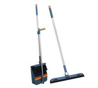 VICASKY Folding Broom Set Kitchen Essentials Rotatable Broom Dustpan Set Compact Cleaning Bundle for Home Kitchen