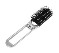 VICASKY Folding Hair Brush with Mirror Compact Detangling Hairbrush for Travel Stylish Portable Comb for Handbag Hairbrush for Quick Makeup Touchups Durable and Easy to Clean