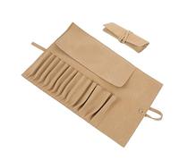 VICASKY Folding Makeup Brush Bag with Multiple Pouches Portable Cosmetic Case Organizer for Women Travel Friendly Rolling Storage for Makeup Brushes Convenient and Space Saving Design