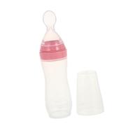 VICASKY Food Feeder Silicone Squeeze Feeding Bottle with Spoon Soft Silicone Dispensing Spoon for Transitioning from Liquid to Solid Foods Safe Durable
