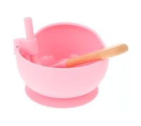 VICASKY Food Grade Silicone Feeding Bowl with Suction Base Weaning Dinnerware for LED Self Feeding Includes Spoon and Straw Large Capacity Supplementary Food Bowl