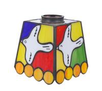 VICASKY French Style Creative Hanging Glass Lampshade 42Mm Aperture Square Stained Glass Pendant Light Cover for Bedroom Living Room and Hallway Lamp Shade Replacement