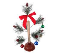 VICASKY Funny Christmas Tree Plunger Compact Holiday Decor with Ornaments and Bow Unique Toilet Humor Parties and Festive Room Decoration