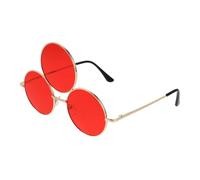 VICASKY Funny Oversized Round Frame Sunglasses Lightweight Party Glasses with Three Connected Circles Retro Style for Birthday Masquerade Cosplay and Travel
