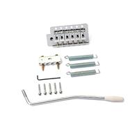 VICASKY Ga205 Silver 6 String Flat St Single Tremolo Guitar Bridge Metal Saddle System with Screw-In Arm for Electric Guitar Accessories, 8.4 X 4.1 X 1.4 CM, Right Handed Use