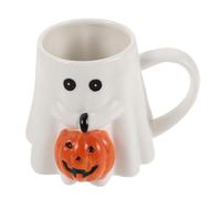 VICASKY Ghost Shaped Ceramic Pumpkin Mug for Halloween Milk and Coffee