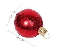 VICASKY Giant Inflatable Christmas Ball Ornament PVC Outdoor Decoration Festive Hanging Bauble for Holiday Parties and Community Events Red Metallic Cover
