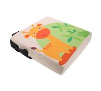 VICASKY Giraffe Print Booster Seat Cushion with Non-Slip Straps Breathable Linen Fabric Height-Increasing Pad for Dining Chairs Portable Supportive Seat for Eating and Learning