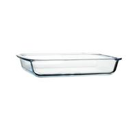 VICASKY Glass Baking Tray for Oven Rectangular Serving Plate Dual Handles Microwave Safe Baking Dish for Home Use for Individual Meals