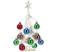 VICASKY Glass Christmas Tree Figurine Ornament for Home Table Party Decor