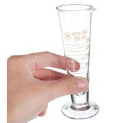 VICASKY Glass Measuring Cup 25ml with Graduated Scale, Laboratory and Kitchen Use, High Temperature Resistant Glass Measuring Cylinder with Cone-Shaped Design