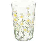 VICASKY Glass Milk Mug with Daisy Pattern Microwave Safe Glass Porridge Bowl and Coffee Cup Simple Design Breakfast Drinking Cup High-Grade Material Easy to Clean for Daily Use