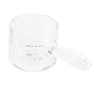 VICASKY Glass Mini Creamer Pitcher with Dual Spouts and Handle Transparent Milk Measuring Cup for Coffee Shops Restaurants Home and Office Use