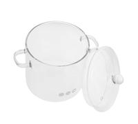 VICASKY Glass Saucepan with Lid and Dual Handles Clear Heat Resistant Cooking Pot for Stove Handmade Simmer Pot for Soups Stews Milk Easy Clean Kitchen Essential
