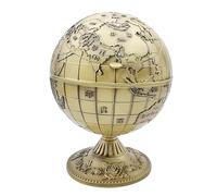 VICASKY Globe Ashtray with Lid Windproof Retro Decorative Metal Desktop Ashtray Vintage Style for Office and Home Storage Container