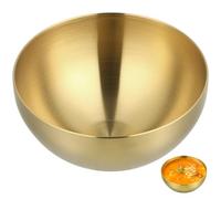 VICASKY Gold Stainless Steel Salad Bowl, Large Capacity Mixing Serving Bowls for Korean Soup Rice Noodle Kitchen Food Container