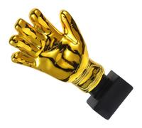 VICASKY Golden Glove Trophy Plating Resin Soccer Goalkeeper Award with Base Shiny Gloves Shape Prize for School Matches Amateur Leagues and Party Favors