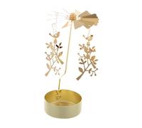 VICASKY Golden Metal Spinning Candle Holder Heat Driven Motion, Creative Windmill Carousel Design for Home Decor and Table Centerpieces