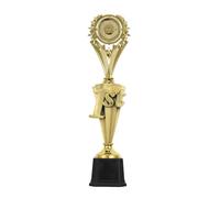 VICASKY Golden Plastic Sports Trophy Award with Unique Five Pointed Star Design, Lightweight and Steady Display Base, for Indoor Competitions and Soccer Competition Winners