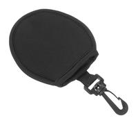 VICASKY Golf Ball Cleaning Bag with Buckle Straps Black Nylon Pouch | Fine Plush Inner Layer, Clip-on Carry for Outdoor Play, Keeps Hands and Bag Dry on Course
