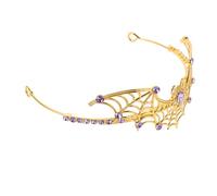 VICASKY Gothic Halloween Spider Web Crown Tiara with Rhinestones for Women Lightweight Comfortable Adult Queen Headpiece Elegant Costume Accessory for Party and Cosplay