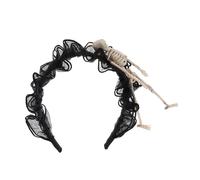 VICASKY Gothic Lolita Lace Headpiece for Women Comfortable Soft Headband Versatile Decorative Hair Accessory for Parties and Events Head Unique Skeleton Design