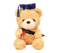 VICASKY Graduation Bear Plush 23cm Light Brown with Blue Cap Soft Stuffed Animal for Teen Graduation Decor and Keepsake