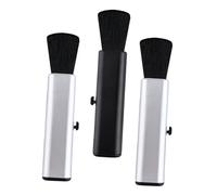 VICASKY Guitar Dust Brush 3pcs Set with Telescopic Foldable Handles, Abs and Wool Material, Silver and Black, for Ukulele and Guitar Cleaning