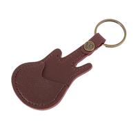 VICASKY Guitar Pick Holder Keychain Bag Portable Leather Plectrum Case for Acoustic and Electric Guitars Brown for Music and Giving