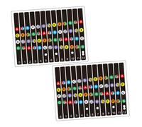 VICASKY Guitar Scale Stickers 4pcs Color Coded Note Decals for Beginners Fretboard Stickers Picks Easy to Learn Musical Instrument Accessories