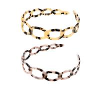 VICASKY Hair Bands Tortoise Shell Suitable for Photo Shoots and Daily Use Random Color 2pcs Acrylic Hollow out Hair Hoop with Teeth Design, Easy to Wear Headbands for Women