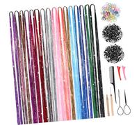 VICASKY Hair Extensions and Hair Tinsel Kit 16 Colors 48 Inch Glitter Strands with Easy Apply Tools for Braiding Suitable for Casual and Formal Occasions