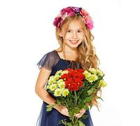 VICASKY Halloween Hairband, Rose Flower Headband, Party Headpiece for Halloween Parties, Polyester, Pink