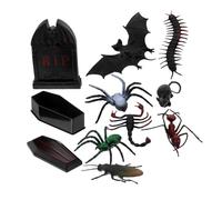 VICASKY Halloween Miniature Tombstone Coffin Set Detailed Craftsmanship Gothic Decor Bulk Miniatures Dollhouse Accessories Halloween Village Display