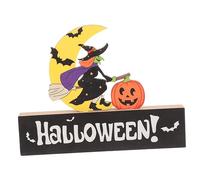 VICASKY Halloween Table Centerpiece Charming Wooden Sign Decor for Spooky Parties Craftsmanship Stable Base for Table Display for Halloween Home Decoration