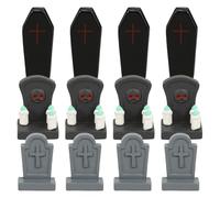 VICASKY Halloween Tombstone Outdoor Miniatures Grave Stones 12pcs Gravestones Miniature Figurines Village Accessories Graves DIY Crafts Home Fairy Garden Dollhouse Decor