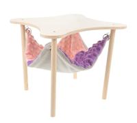VICASKY Hamster Hanging Hammock in Beige Wood Material for Small Pets with Comfortable Design and Lasting Serve Life, Winter Chinchilla Bed for Cozy Resting