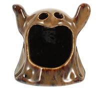 VICASKY Hamster Hideout House Unique Halloween Design Ghost Shape Ceramic, White Material Hamster Habitat and Pet Cooling House Small Pets and Hedgehogs