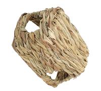 VICASKY Hamster Hideout Playing Nest Straw Woven Trapezoid Tunnel Natural Grass Shelter for Small Pets Suitable for Hamsters and Hedgehogs