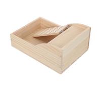 VICASKY Hamster Sand Bath Box for Small Pets with Wooden Material and Climbing Ladder, Space-saving Design Healthy Exercise, Suitable for Gerbils and Mice, Size 29.5x20.5x11.5cm