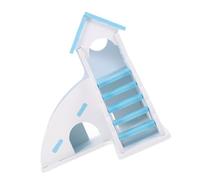 VICASKY Hamster Slide Building Pet Hiding Nest Hamster Hides Pet Sleeping House Ladder for Rat Cage Accessories Nest Cabin Hideout Hut Sky-blue Pvc