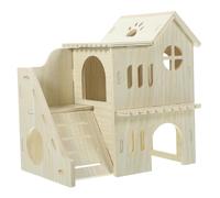 VICASKY Hamster Solid Wood Shelter House for Small Animals Hamster Cage Hideout DIY Design for Houses and Rat Hideouts