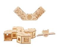 VICASKY Hamster Tunnel Toy and Seesaw Set for Small Pets, Safe Wooden Maze Exercise Playground Climbing Ladder and Hideout, 2pcs Pet Activity Supplies for Hamster and Small Animals