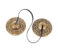 VICASKY Handcrafted Tibetan Brass Cymbal Bell for Meditation Yoga and Sound Therapy Small Percussion Instrument Dual Dragon Design