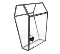 VICASKY Handmade Gothic Glass Display Box Coffin-shaped Transparent Organizer for Adult Casket Jewelry and Mini Coffin Treat Boxes with Protective Clear Glass for Goth Enthusiasts