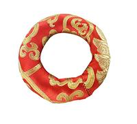 VICASKY Handmade Nepal Buddhist Singing Bowl Cushion Mat 18cm Diameter Copper Bell Base Sound Bowl Pad for Meditation Yoga Random Color