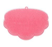 VICASKY Hands-Free Back Scrubber with Suction Cups, Multifunctional Bath and Shower Exfoliating Massage Pad, Non-Slip Pink Foot and Body Cleaning Mat for Home Use