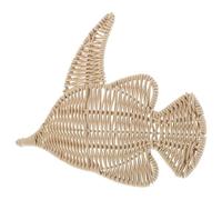 VICASKY Handwoven Faux Rattan Tropical Fish Wall Plaques Nature Themed Coastal Fish Wall Art for Bathroom Garden and Living Room Decor